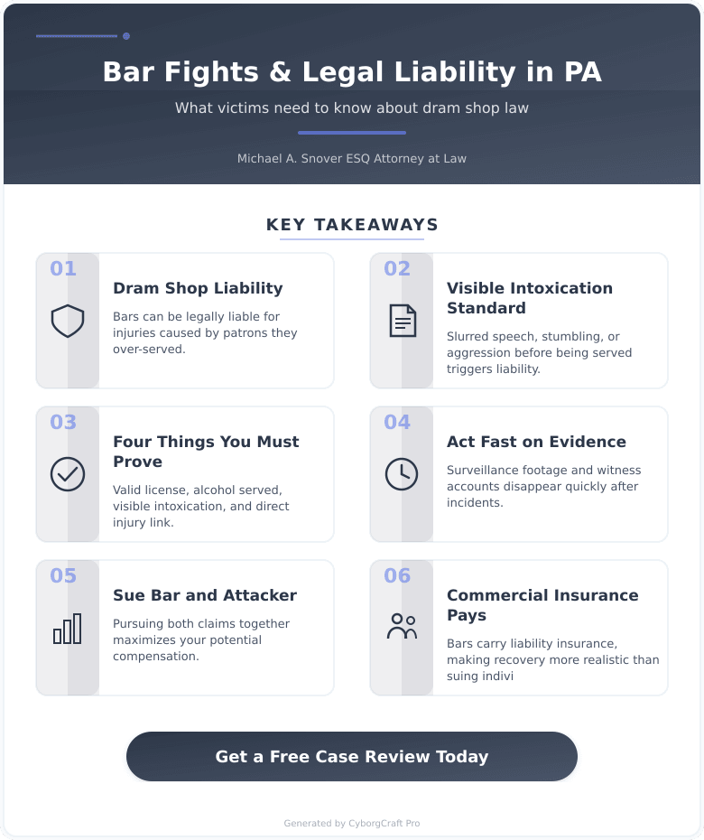 Infographic: The Allentown Bar Fight You Didn't Start Could Make the Bar Legally Responsible - Here's How - Key concepts and takeaways